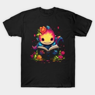 Axolotl Reads Book T-Shirt